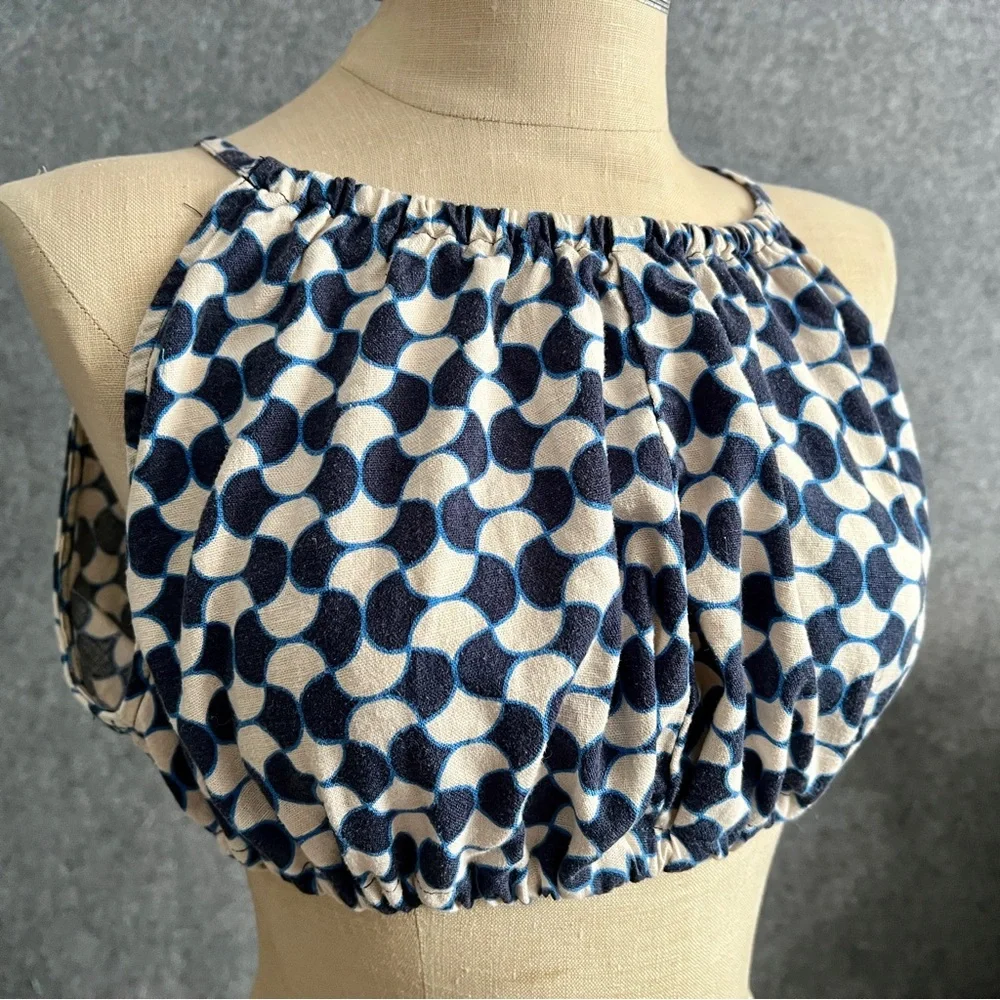 Blue Linen Crop and Skirt Matching Set - Picture 11 of 17